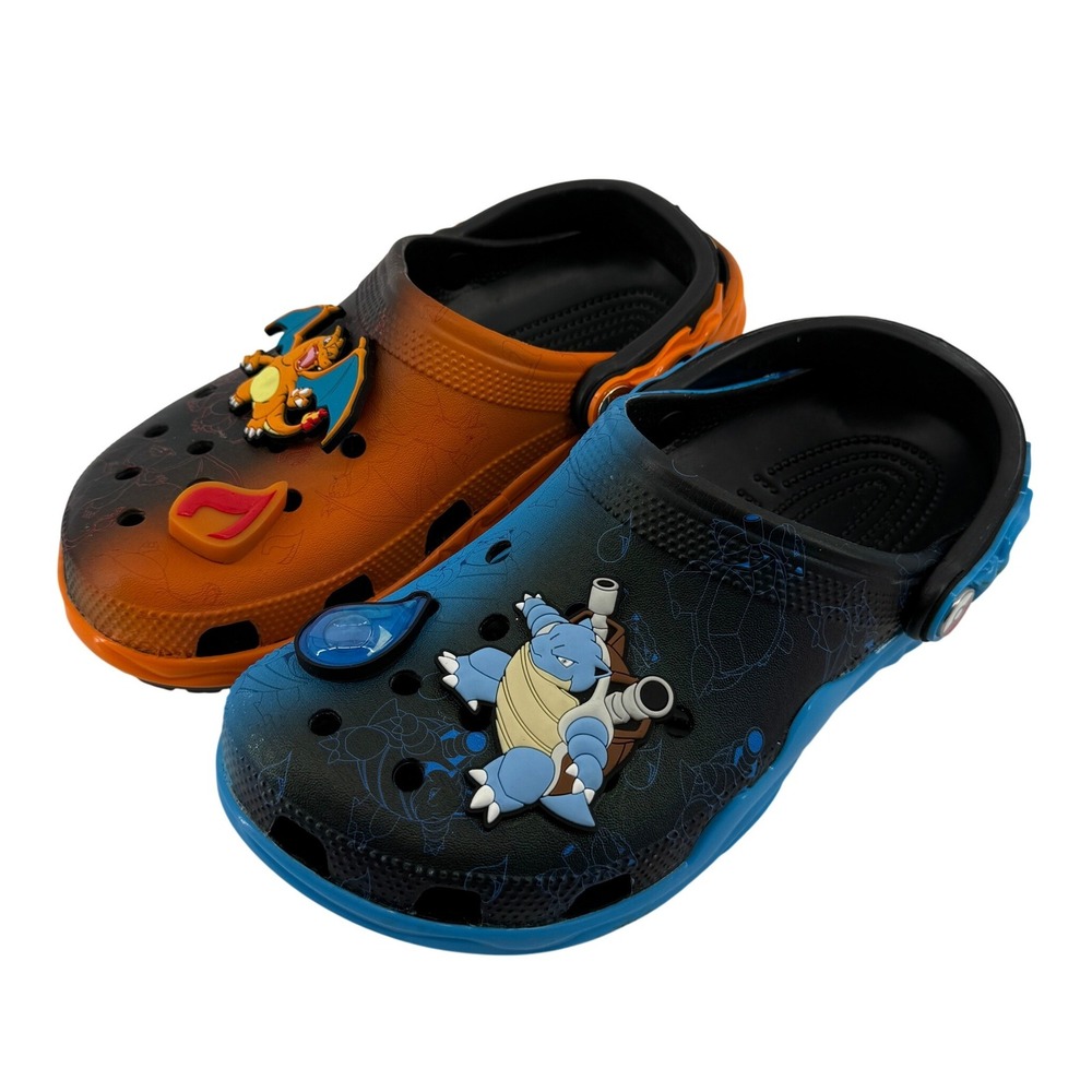 Crocs Pokemon Versus Classic Clog Charizard Blastoise Black Men 7/Women 9 Charm